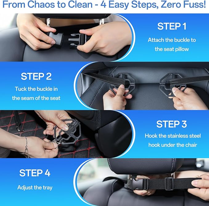 Backseat Car Organizer Leather Back of Seat Car Organizers for Kids Drivers Waterproof Kick Mats Seat Back Protector with Large Capacity 6 Storage Pockets