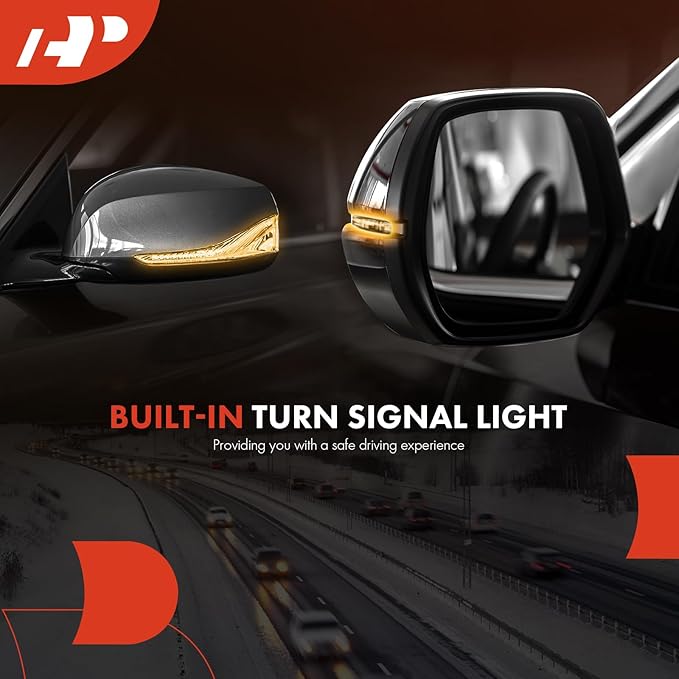 A-Premium Passenger Side Power Door Mirror - Compatible with Chevrolet Malibu 2016 2017 2018 2019 - Heated Manual Folding Bla
