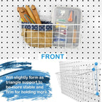 G.CORE 4 Pack Pegboard Baskets, Metal Shelves Hooks to 1/8" 1/4" Peg Boards, Peg Board Baskets Bins Set - Organize Tools Work