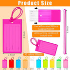 Sumind 100 Pcs Plastic Luggage Tags Assorted Name Identification Labels Flexible Suitcase Tags for Travel Baggage, 10 Colors 