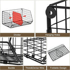 Jautokerdar 4 Tier Hanging Closet Organizer with Dividers,Extra Large Storage Hanging Shelf with 5 S Hooks 4 Dividers,Hang on