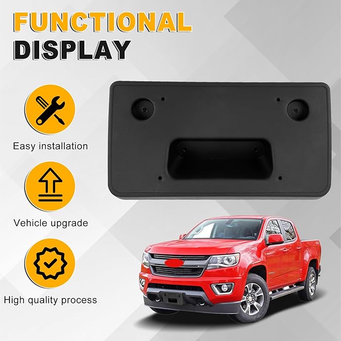 Front Bumper License Plate Frame Bracket Compatible with Chevy Colorado/GMC Canyon 2015 2016 2017 2018 2019 2020, Black Licen