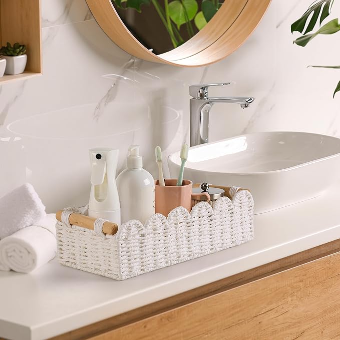 Toilet Paper Storage Basket Bathroom Counter Organizer Wicker Baskets for Organizing Cute Basket for Bedroom Nursery Room Kit
