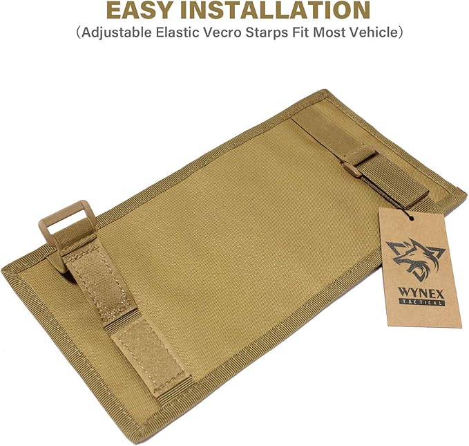 WYNEX Car Sun Visor Organizer with MOLLE Panel | Universal Car Storage Pouch, Compatible Sedan, Suvs, and Vans | for Small Tools, Glasses & Documents