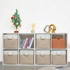 13 x 13 Inch Storage Cubes，6 Pack Cube Storage Bins for Shelves，Fabric Collapsible Storage Bins with Handles, Foldable Storag