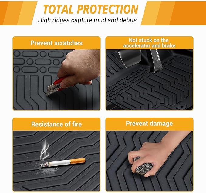 All Weather Floor Mats Compatible with 2011-2017 BMW X3 F25, 3D TPE Rubber Full Cover Protection Car Mats Full Set Liners Black