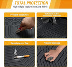 All Weather Floor Mats Compatible with 2011-2017 BMW X3 F25, 3D TPE Rubber Full Cover Protection Car Mats Full Set Liners Black