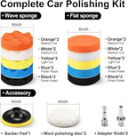 GOH DODD 33 Pieces 4 Inch Buffing Polishing Pads, Car Foam Drill Polishing Pad Kit Sponge Pads Buffer Polisher Kit Headlight 