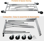 HOKEEPER Clothes Rack, Rolling Clothing Racks for Hanging Clothes, Portable Clothes Rack with Lockable Wheels, Commercial Hea