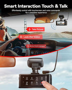 REDTIGER 4K HDR Dash Cam Front and Rear, STARVIS 2 Sensor, 5.8GHz WiFi APP, 3.18" Touchscreen, Voice Control, 128G Card Inclu