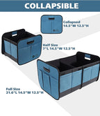 Long Pond Car Trunk Organizer, Storage for SUVs or Sedans, Foldable Cargo Containers with 9 Pockets and Reinforced Handles,