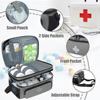 GDNasist Medicine Storage Bag, Medical Bag Pill Bottle Organizer for Emergency, Medicine Box Empty with Small Portable Pouch,