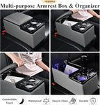 Coverado Car Center Console, Universal Bench Seat Consoles, Truck Center Console Automotive Center Console, Back Seat Organizer With Cup Holder+Phone Holder, Central Armrest Storage Box (Update, Gray)