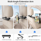 Foldable Tablet Car Holder for Backseat, Adjustable Car Headrest Tablet Holder, Road Trip Essentials for Kids. Back Seat iPad Mount for 4.7-11" Devices