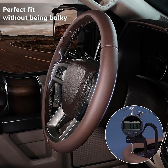Steering Wheel Cover for Ford F150 2015-2020/ F250 2017-2022/ F350 2017-2022/ F450 2017-2022/ F550 2017-2022/ Ford Expedition 2018-2021 Steering Wheel Protector for Ford Steering Wheel Accessories