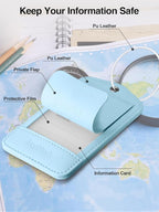 TopMade Smart Luggage Tag with Find My, Premium Leather Luggage Tags for Suitcase, Travel Bags, Backpacks, Anti-Lost Suitcase