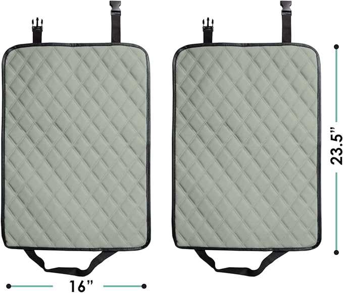 FH Group Faux Leather Back Seat Kick Protectors – 2 Pack Diamond Stitched Back Seat Protector for Driver and Passenger Seat, 
