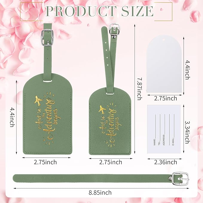 Amylove Bulk Luggage Tags Wedding Favors Adventure Begins Luggage Tags for Guests Travel Tag for Suitcase Bridal Gift 24 Pack