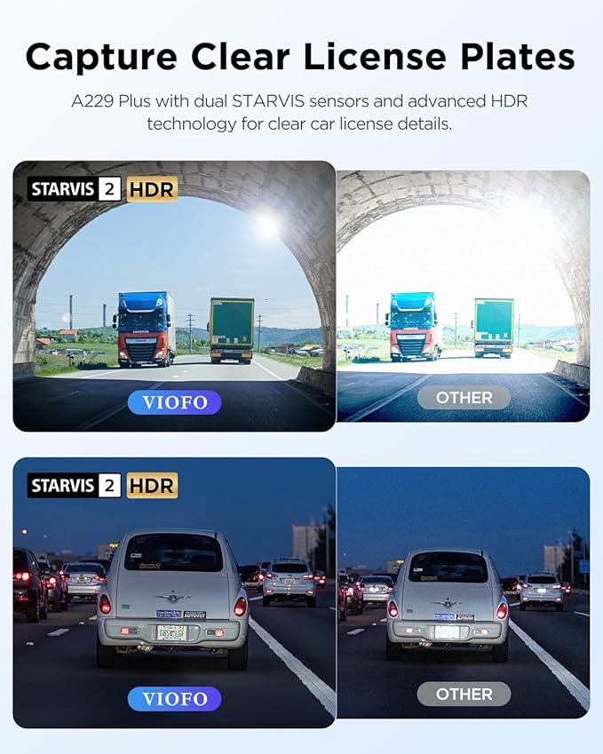 VIOFO A229 Plus Dash Cam Front and Rear, Dual STARVIS 2 Sensors, 2 Channel HDR, 1440P+1440P Voice Control Car Dash Camera, 5G