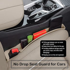 Car Seat Gap Filler Plug Strip with Storage Slot, Automotive Side Seat Organizer or Catcher Fill The Gap Between Seat & Console, Universal Auto Storage Box Inserts for Phone Coins Wallets Keys, Beige