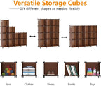 AWTATOS Cube Storage Organizer, Storage Cubes Shelves Bookshelf, 12 Cube Closet Organizers and Storage, DIY Stackable Plastic