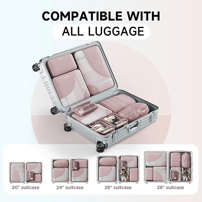 11 Set Packing Cubes for Travel,Gifts for Women Mom Kids, TSA Approved Bags for Makeup,Cosmetic,Toiletry, Suitcase Organizers