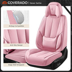 Coverado Seat Covers Full Set, 5 Seats Seat Covers for Cars, Waterproof Nappa Leather Car Seat Covers with Head Pillow, Seat 