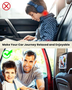WONNIE Car Tablet Holder, Upgraded iPad Holders for Car Mount Headrest, iPad Mount Back Seat for Kids with Anti-Slip Strap, Silicone Holding Net/Fits All 7-12.9'' Tablets, 2 Pack
