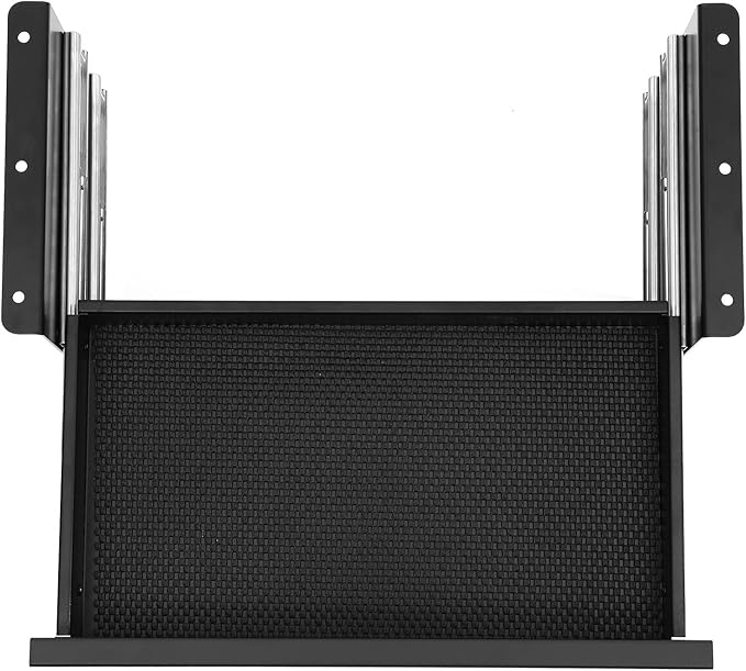 VEVOR Under Desk 2 Layer Slide Out Drawer, 16 inch Under Desk Pull-out Drawer for Home Office Sit Stand Workstation, Black