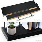 Ballucci Floating Shelves, 24" Wood Wall Shelf Set of 2, with Invisible Brackets for Bathroom, Living Room, Bedroom, Kitchen,