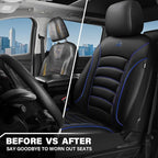 CAR PASS 3D Foam PU Leather Car Seat Covers, Universal Seat Covers Front 2 for Trucks SUV Sedan Automotive Seat Covers Armres