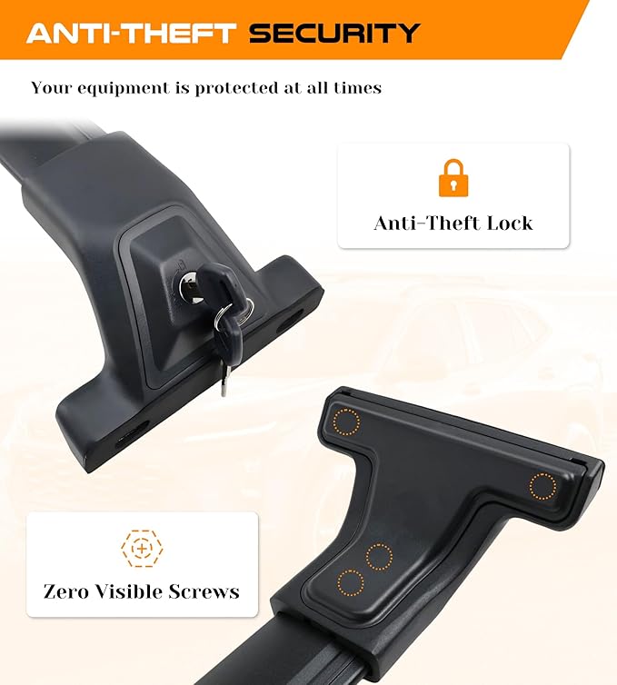 Snailfly 330lbs Lockable Roof Rack Cross Bars Fit for 2024 2025 2026 Chevy Chevrolet Trax with Side Rails (2RS / LT/ACTIV), Aluminum Crossbars Cargo Carrier, Heavy Duty Accessories for Bike Kayak Skis