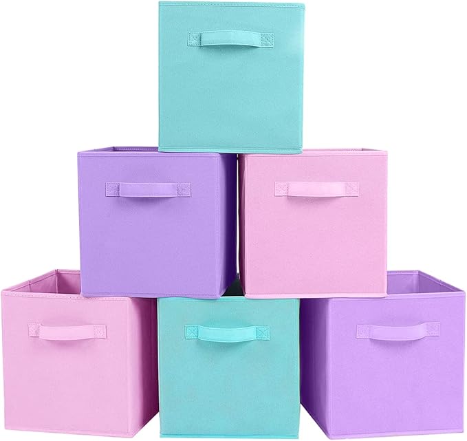 ShellKingdom Storage Bins, Foldable Fabric Storage Cubes And Cloth Storage Organizer Drawer For Closet And Toys Storage, 6 Pa