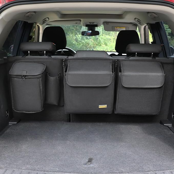 Deluxe Car Trunk Organizer, Detachable Backseat Hanging Organizer Storage Modules with Built-in Cooler for Car Small SUV,