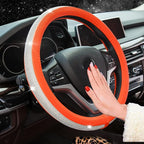 New Diamond Leather Steering Wheel Cover with Bling Bling Crystal Rhinestones, Universal Fit 15 Inch Car Wheel Protector for 