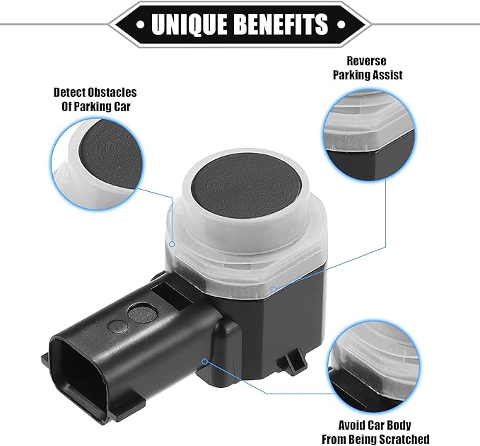 4 Pcs Reverse Parking Assist Sensor Compatible for Ford Explorer 2011-2015, for Ford Flex 2013-2019, Durable ABS Plastic Blac