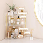 Lifewit 3-Tier Corner Bathroom Counter Organizer, Plastic Makeup Skincare Organizers Storage Countertop, Large Sink Cosmetic 