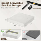 Fun Memories Square Floating Shelves for Wall, 9.3" W x 9.3" D x 1.4" H, Shelves for Wall with Invisible Brackets, Small Wood