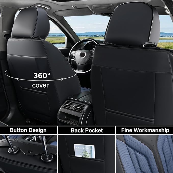 Coverado Seat Covers, Car Seat Covers Front Seats, Leather Seat Covers for Cars, Automotive Seat Covers Car Seat Protector Ca
