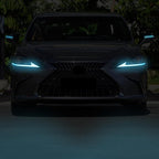 TOMALL 2 Pair Headlight Daytime Running Light Rearview Mirror Light Vinyl Films Smoke Tint Compatible with Lexus 2018-2020 Light Transmission Tint Wrap Exterior Sticker Decorations Trim (Blue)