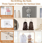 LINFIDITE 10 Pack Hat Rack Hanger Holder Organizer Closet Hanging Baseball Cap Display Storage Rack for Scarves Handbags Towe