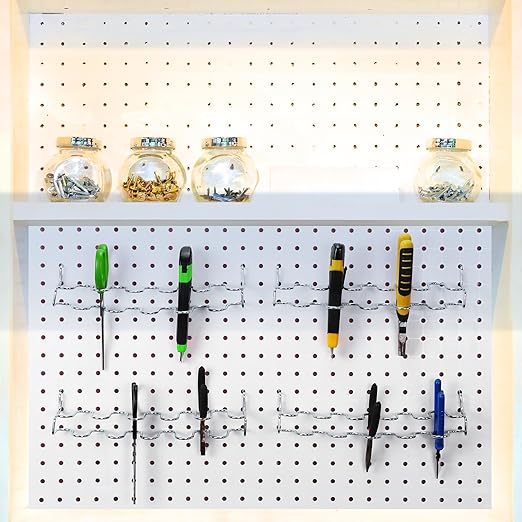 Hanaive 4 Pieces Pegboard Pliers Holder, Holds 11 Plier Per Rack, Steel Pegboard Hooks Pliers Peg Board Organizer Accessories