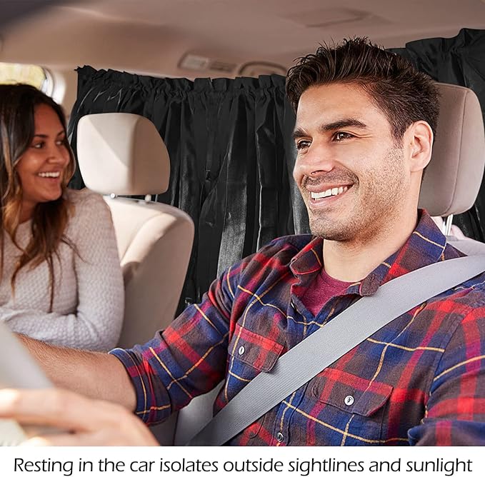 ZATOOTO Car Curtains - Divider Privacy Window Sun Shade - Side Windshield Magnetic Sunshades Covers - Travel Removable Simple