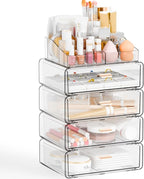 Yieach Clear Acrylic Makeup Organizers Countertop for Dresser,Desk,Bathroom Vanity,5Tier Stackable Make up Holders and Makeup