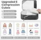 Compression Packing Cubes for Travel, Lightweight Vacation Travel Essentials, Travel Accessories for Suitcase Organizer Bags 