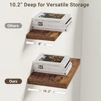 Vivelove 10 Inch Deep Floating Shelves 10 inch Long, 10 x 10 Wide Wall Shelves with Invisible Brackets, for Bedroom Bathroom 
