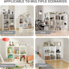 6 Cube Storage Organizer with Anti Tipping Kits, Horizontal Vertical Bookshelf Display Shelf with Closed Back Panel, Modern W
