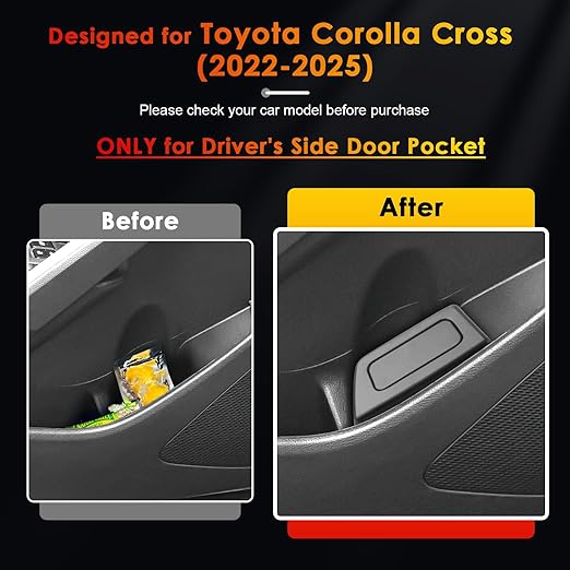 for Corolla Cross Trash Can for 2022-2025 Toyota Corolla Cross Small Car Trash Bin for Side Front Left Door Mini Trash Garbage Bin w/Lid for Toyota Accessories (Corolla Cross Left Side)
