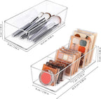 JessLab Acrylic Organizer, 2PK Cube Sections Makeup Organizer for Drawer, Makeup Organizer for Vanity, Countertop, Bathroom, 