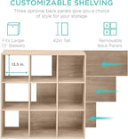 Best Choice Products 9-Cube Storage Organizer, 13.5in Shelf Opening, Bookcase, Display Shelf, Customizable w/ 3 Removable Bac
